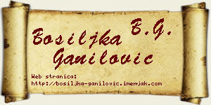Bosiljka Ganilović vizit kartica